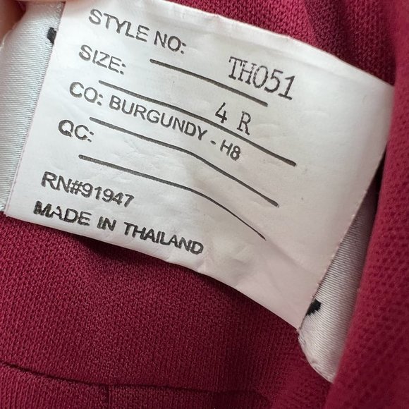 Thread Bridesmaid Size 4 Cap Sleeve Open-Back Trumpet Gown Front Slit Burgundy - Picture 12 of 12